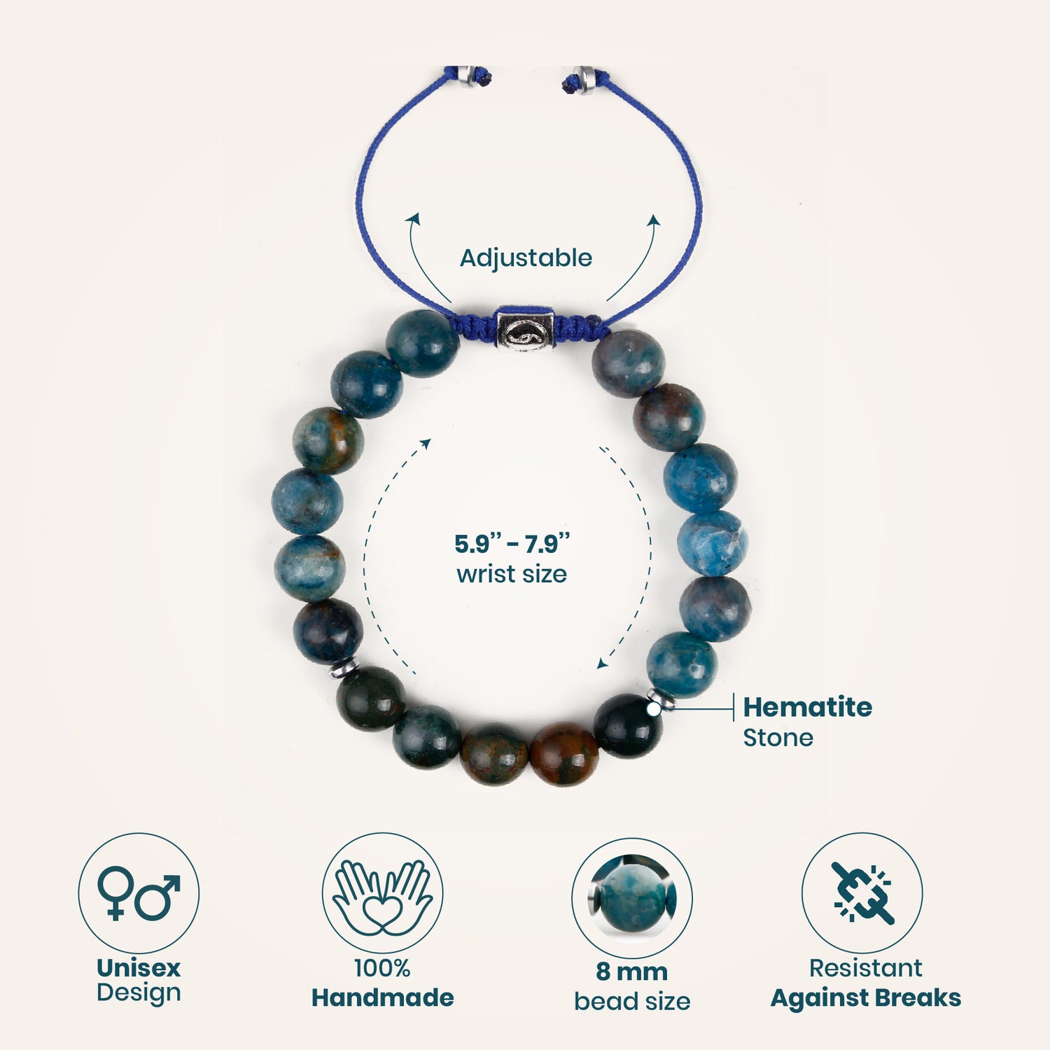 Handmade bracelet for health and wellbeing