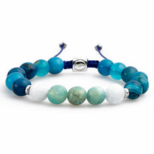 Load image into Gallery viewer, Aquamarine blue lace agate amazonite blue healing natural gemstone bracelet
