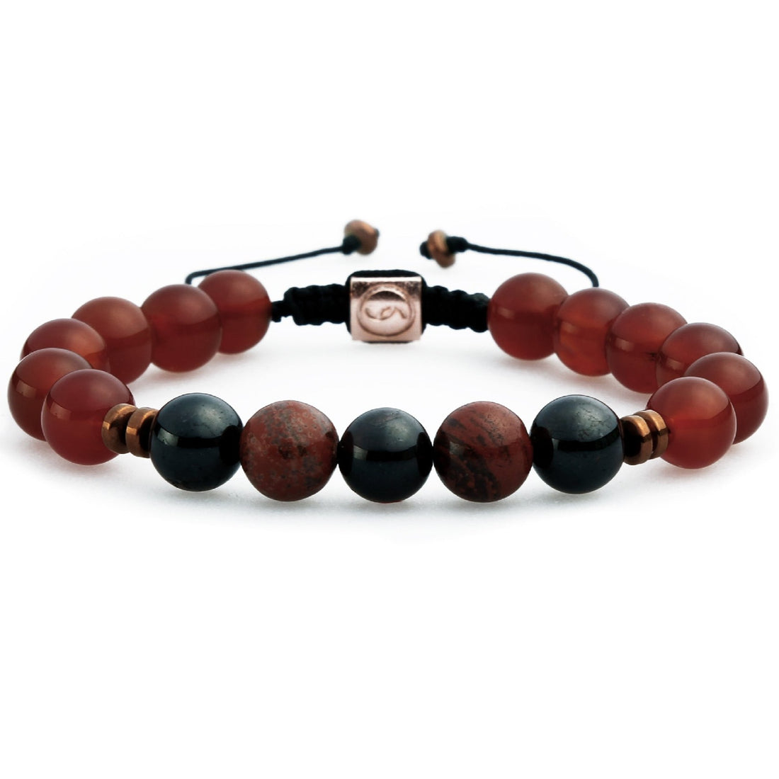 Garnet Carnelian and Red Jasper healing natural gemstone beaded bracelet for vitality and energy 